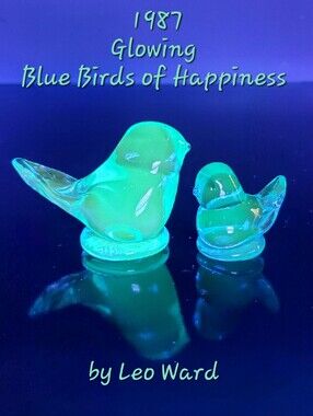 1987 UV-Reactive Blue Birds of Happiness by Leo Ward
